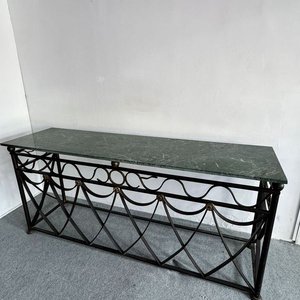 Mostrador/Recibidor con Base de Hierro Forjado y Tapa de Mármol Verde - imagen 6