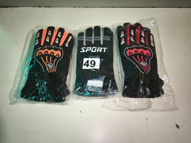 3 Pares de Guantes de Moto Deportivos