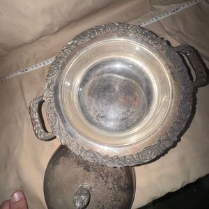 Antigua Fuente de Servicio Ovalada en Metal Plateado Estilo Rococó - imagen 4