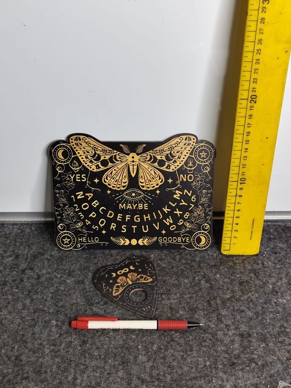 Tabla Ouija de Madera Fina con Diseño de Mariposa y Luna
