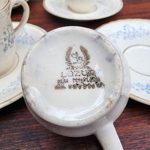 Juego de Tazas y Platillos Lozur con Diseño Floral Azul - imagen 2