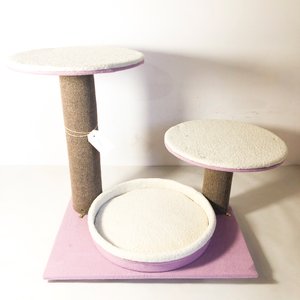 Rascador para Gatos de Múltiples Niveles en Violeta y Blanco - imagen 2