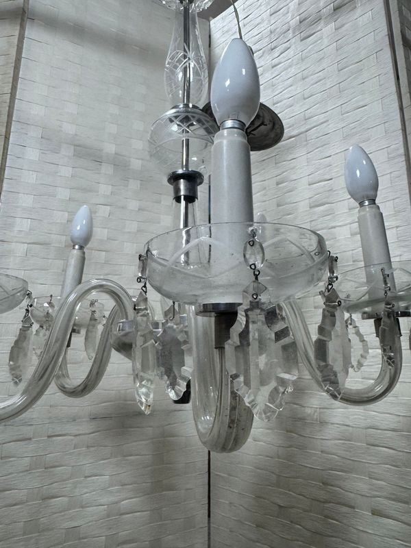 Lámpara de cristal artesanal checoslovaca - imagen 6