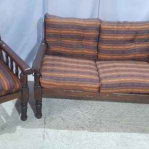 Juego de Living de Madera con Sillones y Sofá - imagen 3