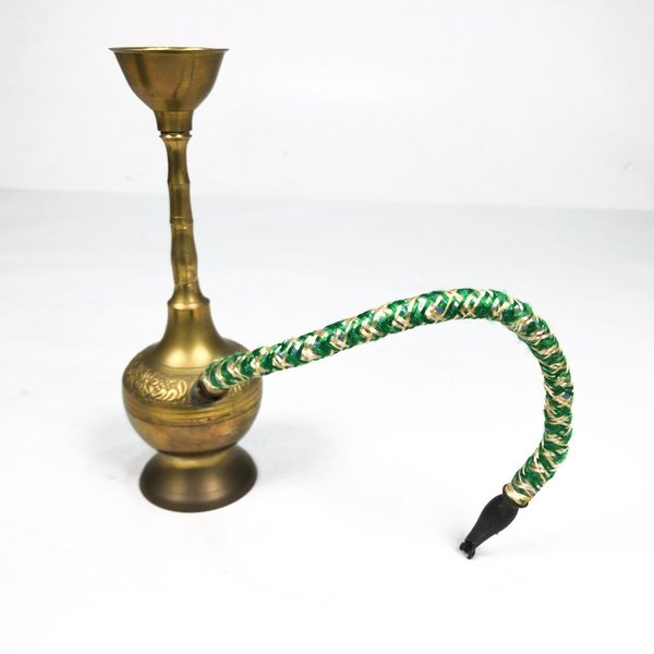 Pipa Shisha Antigua de Bronce con Manguera Decorada - imagen 1
