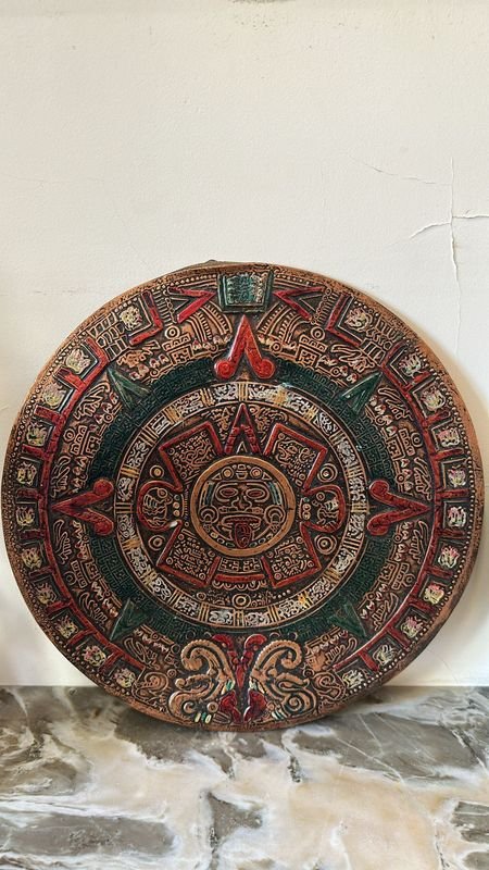 Calendarios aztecas metalicos de colgar motivos mexicanos - imagen 3