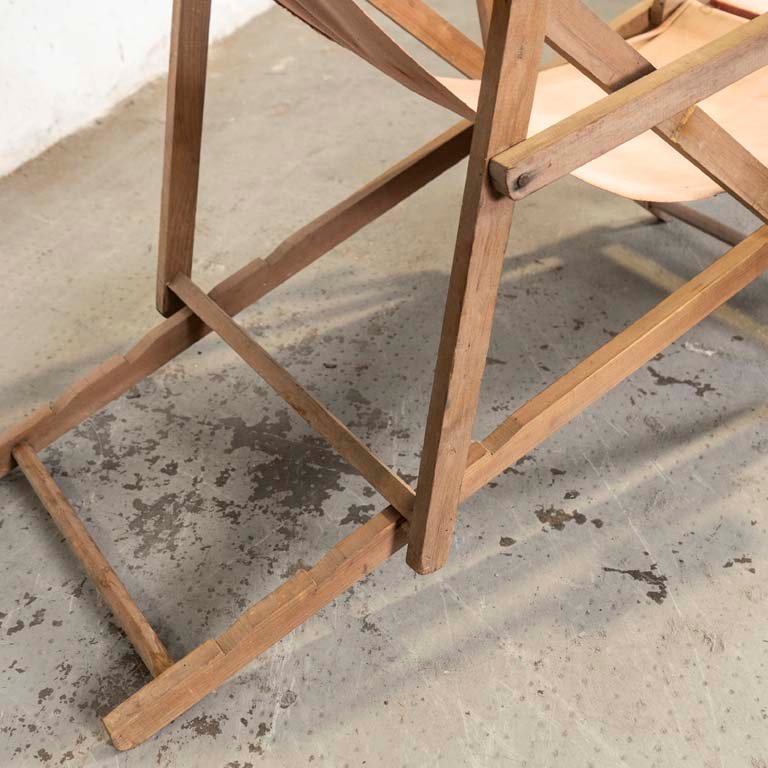 Silla perezoso plegable en madera y lona - imagen 3