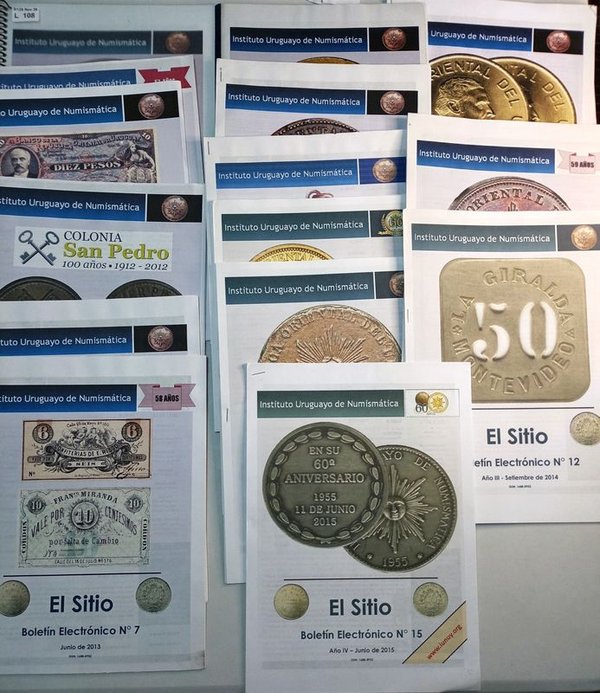 15 Boletines Electrónicos "El Sitio" del Instituto Uruguayo de Numismática (2011-2015) - imagen 1