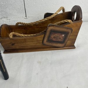 Porta Vino de Madera con Asas de Yute - imagen 5