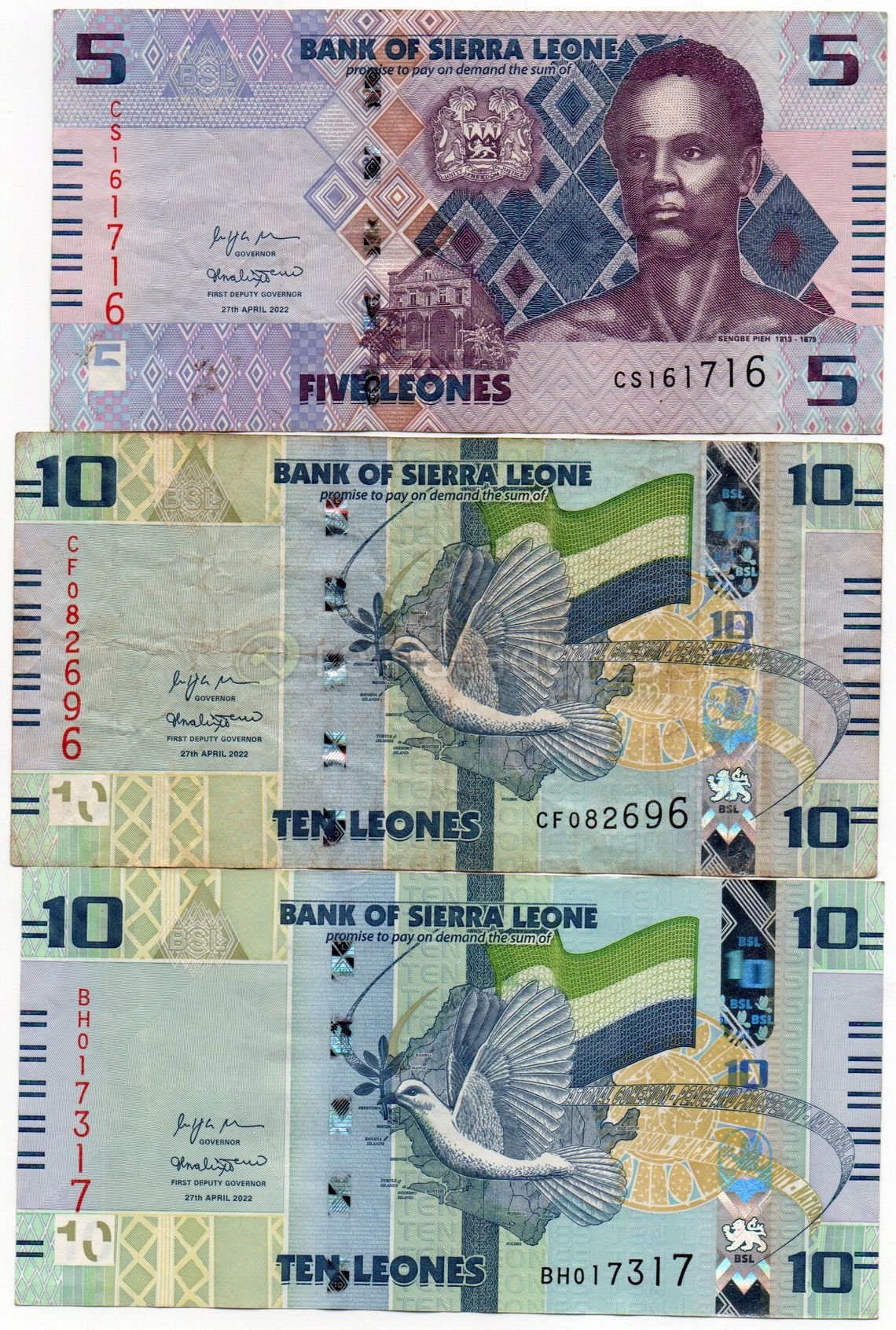 Billetes de 10 Leones de Sierra Leona (2017)