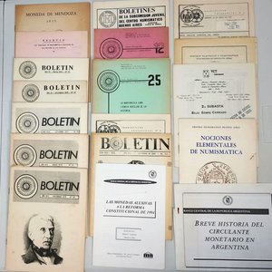 Lote siguiente: Lote de 18 Publicaciones sobre Numismática Argentina: Boletines, Catálogos y Monedas