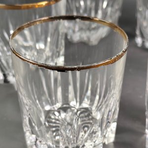 Seis Vasos de Cristal para Whisky con Borde Dorado - imagen 3