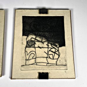 Dos grabados artísticos, uno firmado por M. Pérez '72 - imagen 5