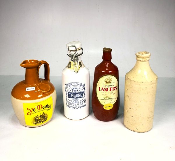 Lote de 5 Botellones de Gres y Porcelana Vintage - imagen 1