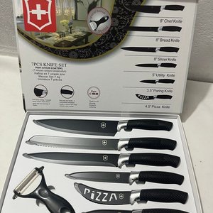 Set de 7 Cuchillos de Cocina con Pelador y Antiadherente - imagen 3