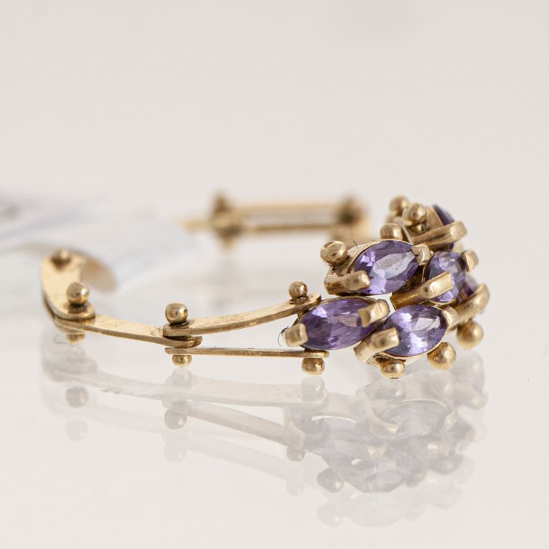 Anillo articulado de oro con amatistas - imagen 2