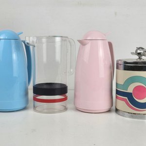 Jarra Térmica Rosa, Jarra Térmica Celeste y Cubitera Vintage - imagen 2