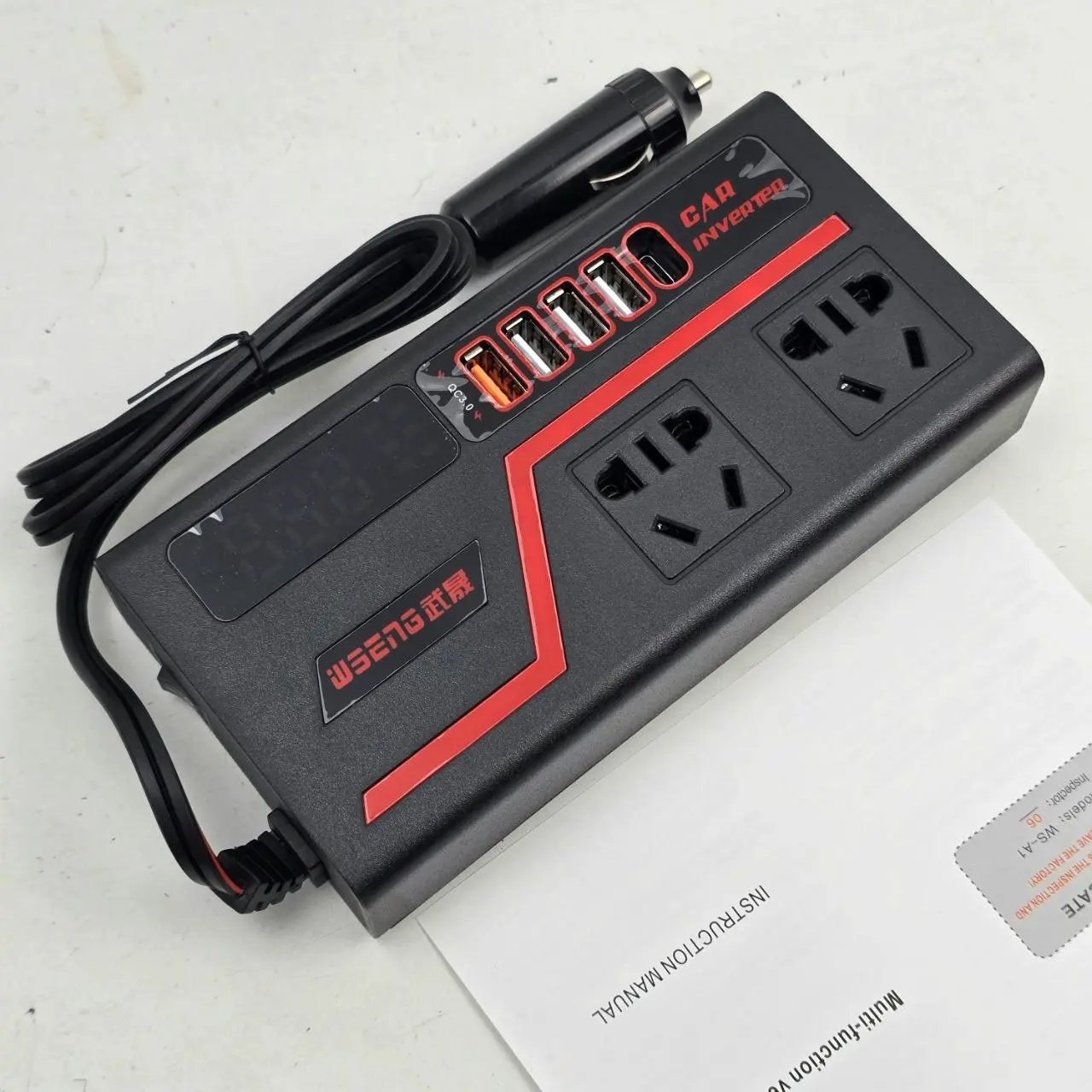 Inversor de Corriente 12V DC a 220V AC Multifunción para Auto