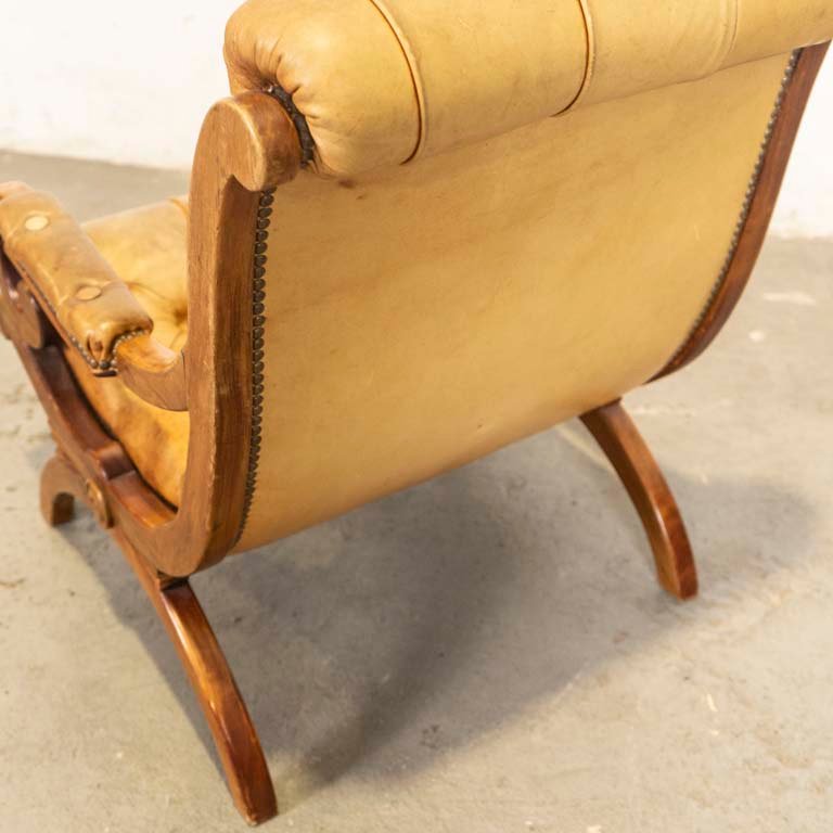 Silla inglesa de cuero con detalles en el lustre - imagen 3