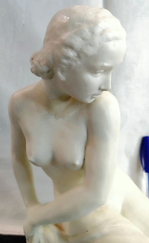Figura de porcelana Rosenthal firmada Kaesbach, mujer desnuda en biscuit - imagen 2