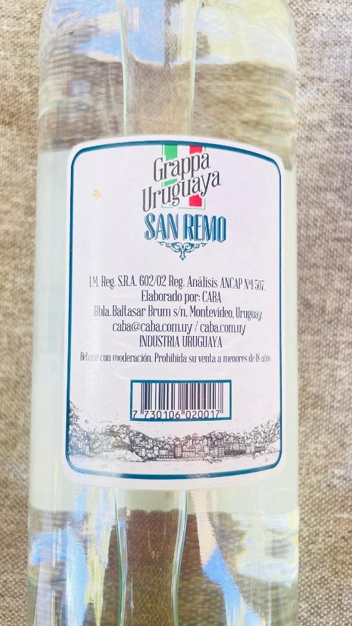 Grappa San Remo ANCAP - Botella de Grappa con etiqueta y copa - imagen 4