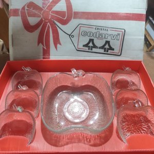 Set de Cristal Codarvi: Bowl y 6 Compoteras Manzana - imagen 1