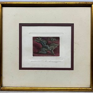 Grabado "Hércules Domador" de Luis Alberto Solari, 1987 - imagen 2