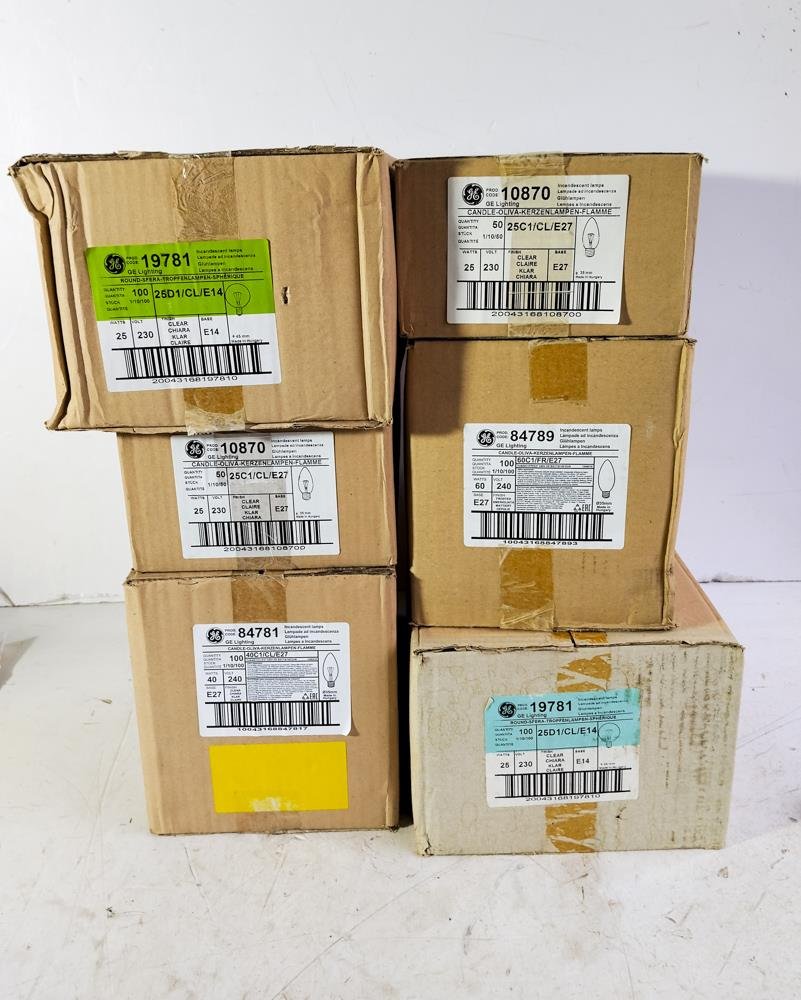 Lote de 500 Lamparitas Incandescentes GE de 25W y 60W