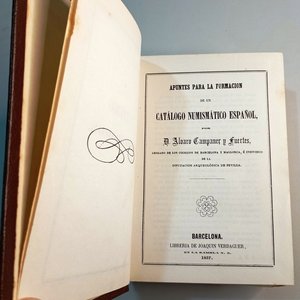 Libro "Apuntes para la Formación de un Catálogo Numismático Español" y "Indicador Manual de la Numismática Española" de Álvaro Campaner, 1976 - imagen 2