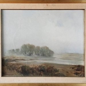 Lote siguiente: Óleo sobre tela "Paisaje Nebuloso" atribuido a Roberto Castellanos Gozalbo
