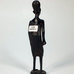 Talla Africana en Madera: Dama con Vestido Tradicional - imagen 4