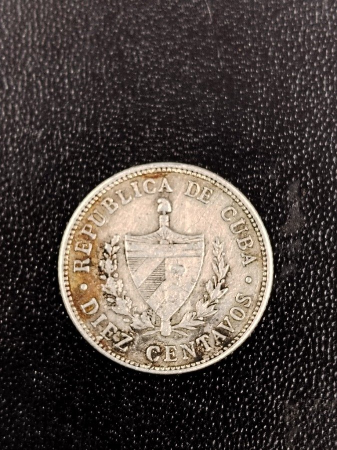 Moneda de Plata Cubana 10 Centavos 1916