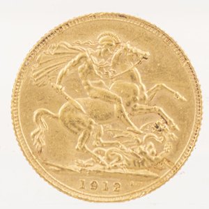 Moneda de Oro Británica 1 Libra 1912 - 7.9g - imagen 1