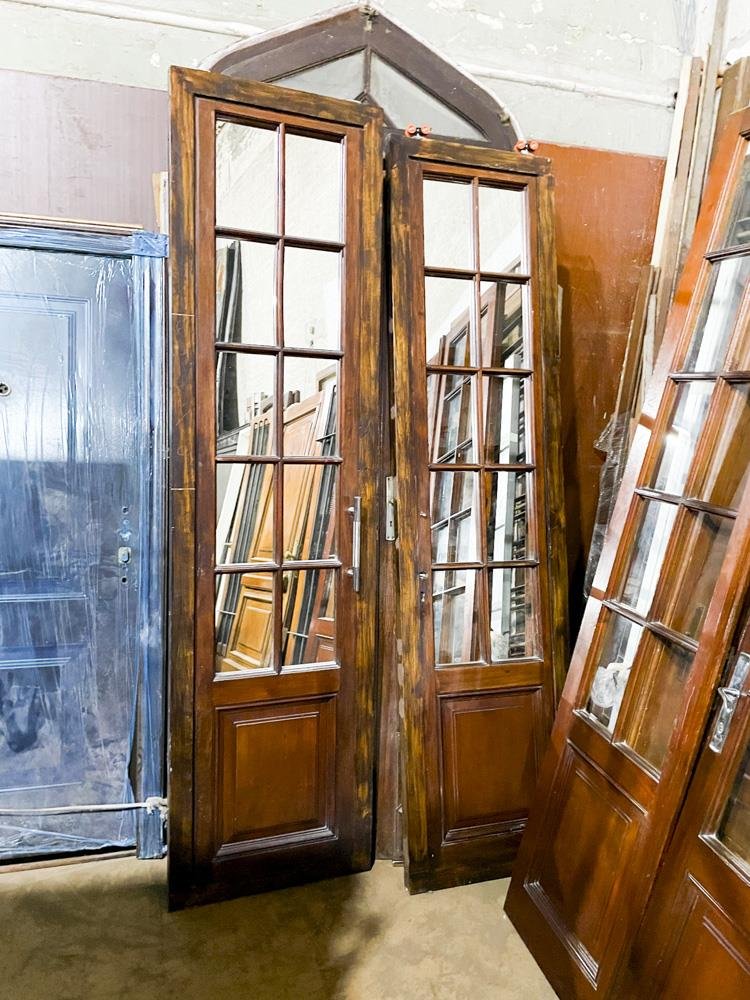 Par de Hojas de Puerta Corrediza de Madera con Espejos