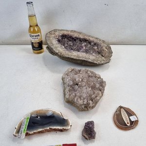 Colección de 5 Geodas, Drusas y Ágatas con Amatista Natural - imagen 2