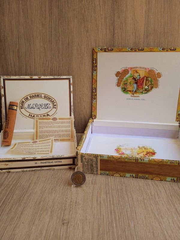 Dos cajas de Habanos y Puros en Madera para guardar Objetos - imagen 2