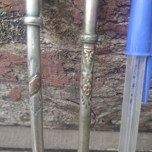 Par de Bombillas para Mate de Plata con Detalles en Oro - imagen 2