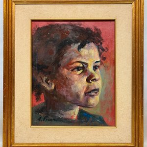 Óleo "Niño" de Ernesto Picardi, 41 x 33 cm - imagen 2