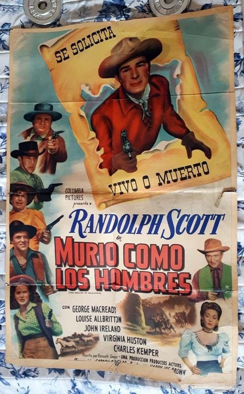Póster de Cine "Murió Como los Hombres" (1949) con Randolph Scott