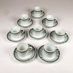 Juego de 8 Pocillos de Café de Loza China con Platillos - imagen 2