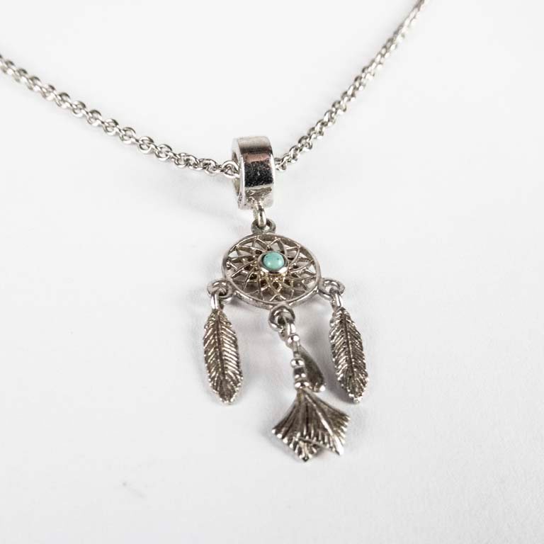 Cadena con colgante de plata y turquesa - imagen 2
