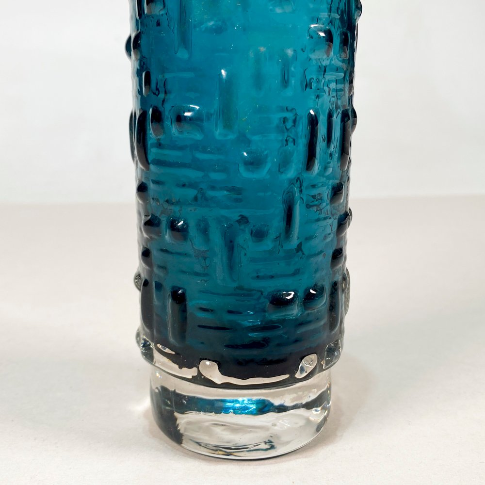 Vaso de vidrio azul cilíndrico - imagen 3