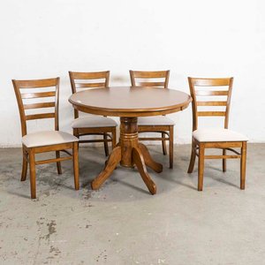 Lote anterior: Juego de Comedor: Mesa Circular con Pie Central y 4 Sillas Tapizadas