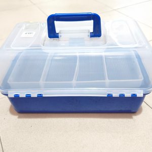 Caja Organizadora Azul con Tapa Transparente y Manija - imagen 2