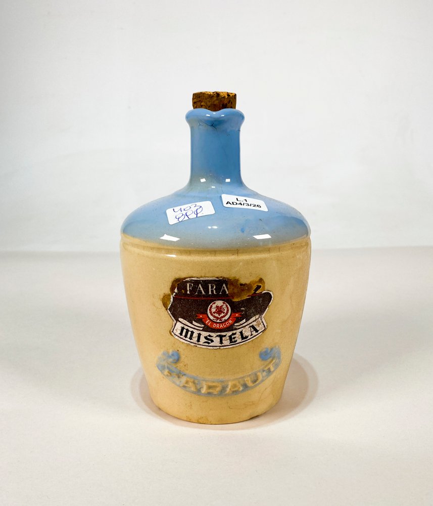 Botella de vidrio azul y amarillo - imagen 1