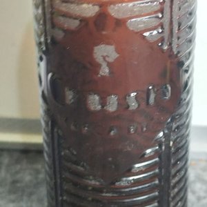 Botella Antigua de Vidrio Ámbar "Crush" - imagen 4