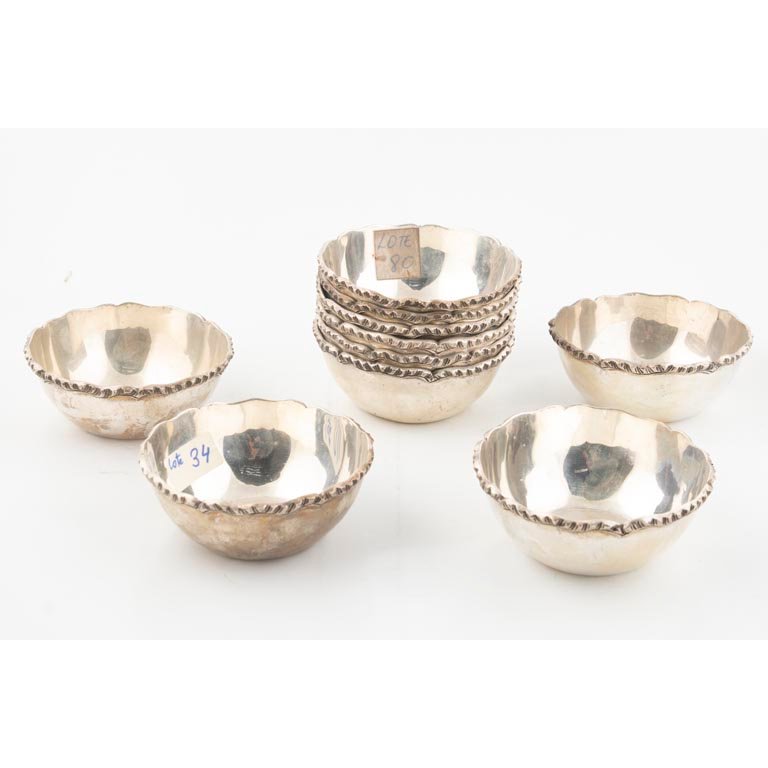 10 Cuencos de Plata Mexicana 925 Maciel Sterling