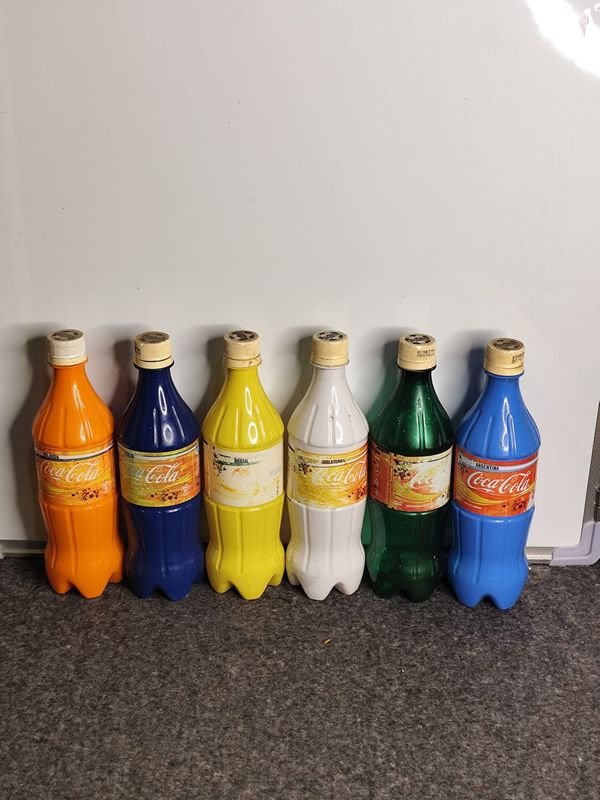 6 Botellas Plástico Coca-Cola Motivo Mundial