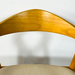 Sillón Danés de Madera con Asiento Tapizado Beige - imagen 2