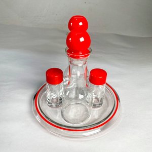 Set Condimentero Cervi Aceitera Vinagrera Pimentero Salero con Tapa Roja - imagen 2